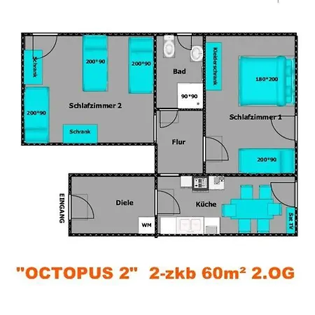 Octopus-2 Monteurwohnung In Zentrum! 2-zkb Im 2og