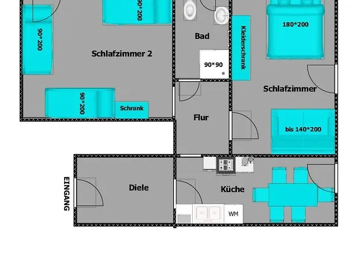 公寓 Octopus-2 Monteurwohnung In Zentrum! 2-zkb Im 2og